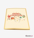 LIMITED EDITION - Weihnachtsmann Merry Christmas - Weiß-Gold - 15 x 20 cm