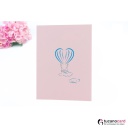 Paar im Heißluftballon - Kartenfarbe Rosa  - 15 x 20 cm
