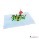 Flamingo Familie - Kartenfarbe Beige - 15 x 20 cm