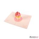 Erdbeer Cupcake - Kartenfarbe Rosa - 12 x 17 cm