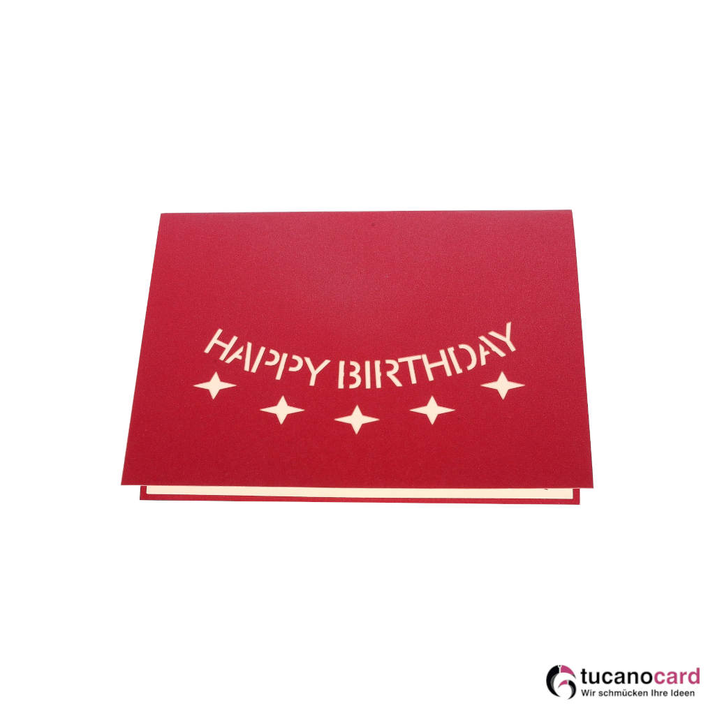 Geburtstagstorte - Kartenfarbe Rot - 12 x 17 cm