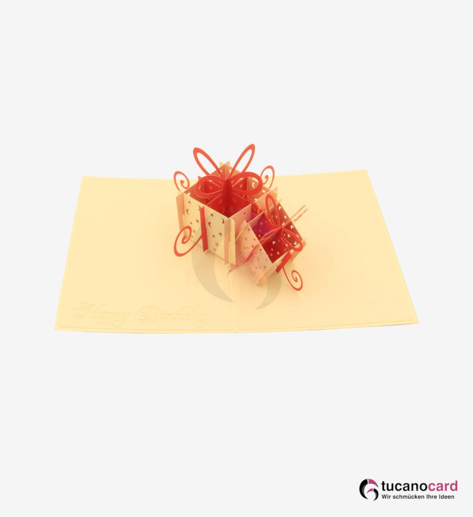 Happy Birthday - Geburtstagsgeschenke - Kartenfarbe Beige - 12 x 17 cm