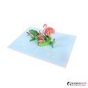 Flamingo Familie - Kartenfarbe Beige - 15 x 20 cm