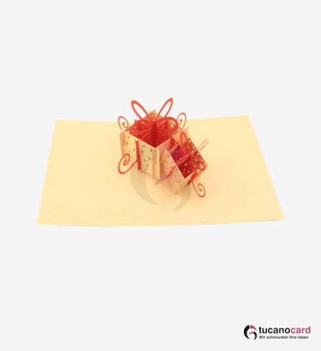 [1100011] Happy Birthday - Geburtstagsgeschenke - Kartenfarbe Beige - 12 x 17 cm