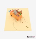 Happy Birthday - Tiere im Auto - Kartenfarbe: Beige - 13 x 18 cm