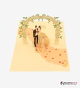 Hochzeitspaar unter Blumenbogen - Kartenfarbe Beige - 15 x 20 cm