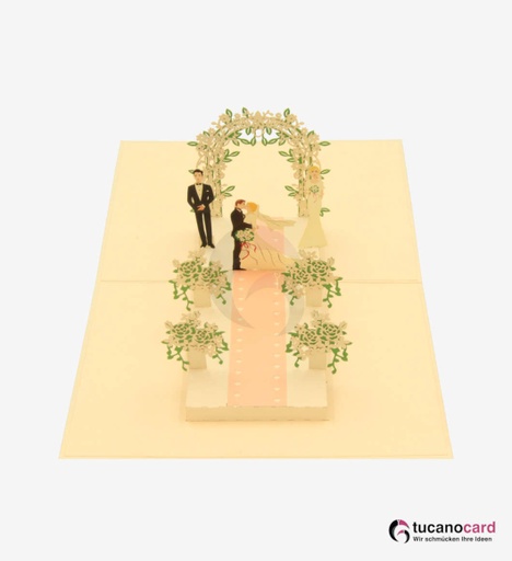 [1100022] Brautpaar bei Trauung - Kartenfarbe Beige - 15 x 20 cm