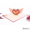 Beflügeltes Herz - Kartenfarbe Rot - 12 x 17 cm