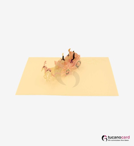[1100050] Pärchen in einer Kutsche - Kartenfarbe Beige - 15 x 20 cm