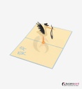 Storch bringt Baby Junge - Blau - 12 x 17 cm