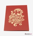 Weihnachtsmann mit Tannenbaum und Schlitten - Rot - 12 x 17 cm