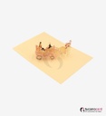 Pärchen auf Kutsche mit Pferden - Beige - 15 x 20 cm