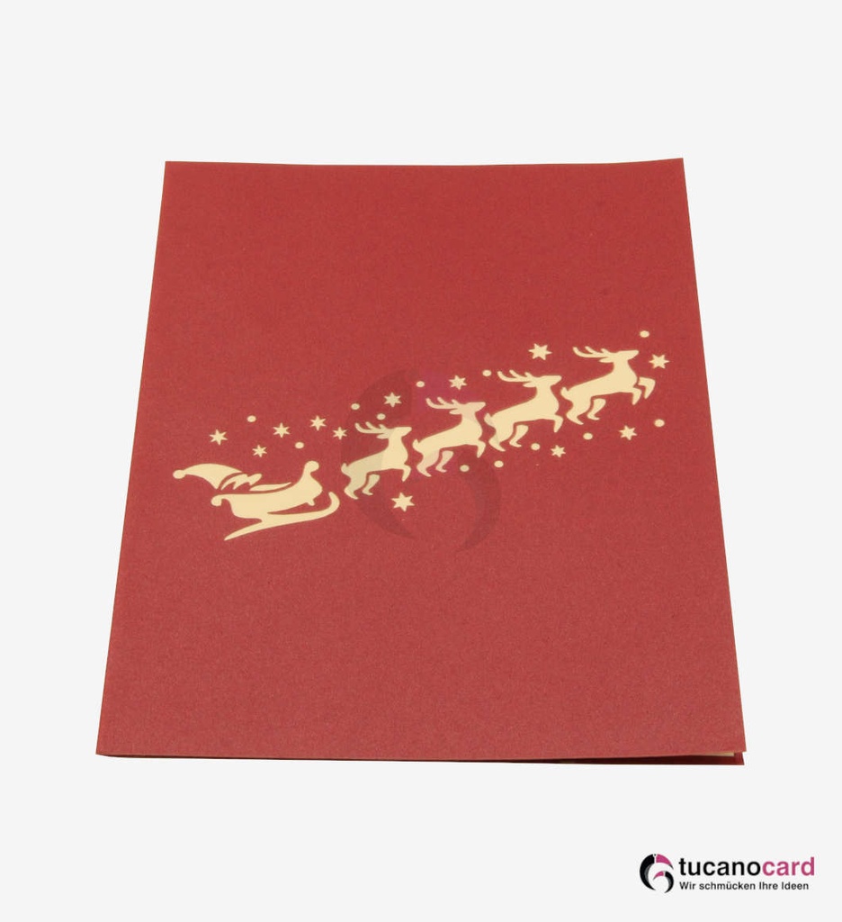 Traditionelle Weihnachtskarten Mit Weihnachtsmann & Rentierschlitten – 20 Stück In 2 Designs