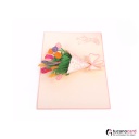 Tulpen Strauß - Kartenfarbe Rosa - 15 x 20 cm