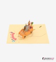 Tiere im Auto - Beige - 13 x 18 cm