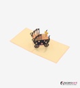 Baby Mädchen sitzend im Kinderwagen - Rosa - 12 x 12 cm