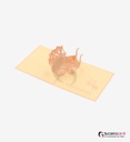 Baby Mädchen liegend im Kinderwagen - Rosa - 12 x 12 cm