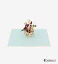 Happy Birthday - Vögel und Ballons in Box - Kartenfarbe Beige - 15 x 20 cm